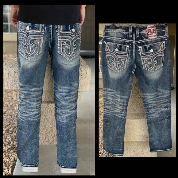 Rock Revival Remi RP3786J200 Straight Jeans Size: 36"waist x 34"Inseam - Picture 4 of 9
